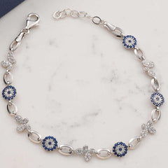 Bracelet papillon en argent pour femme contre le mauvais œil