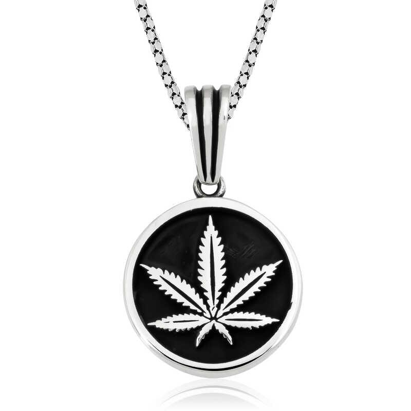 Silver Hemp Leaf Necklace