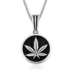 Silver Hemp Leaf Necklace