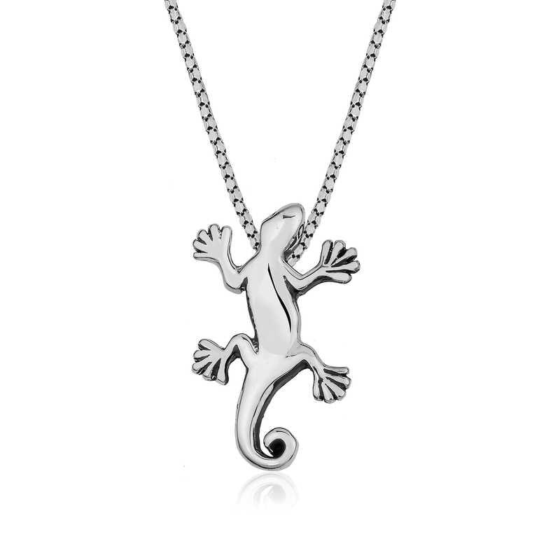Silver Lizard Necklace