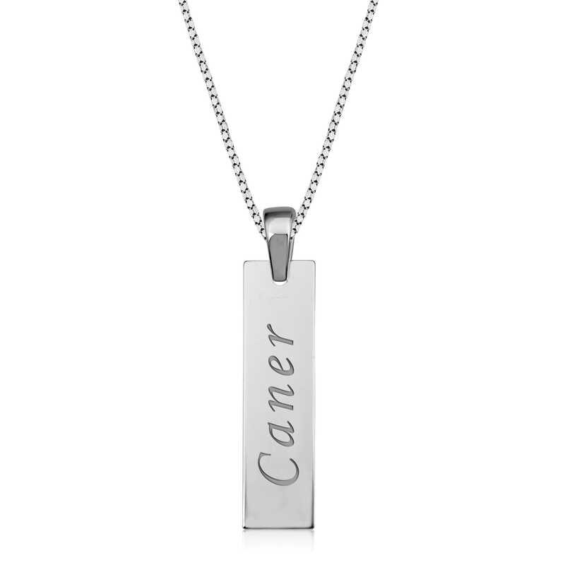 Silver Personalized Bar Necklace