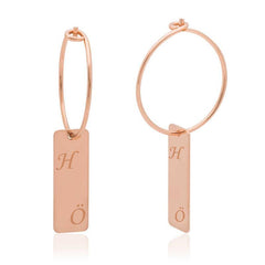 Silver Personalized Bar Earrings