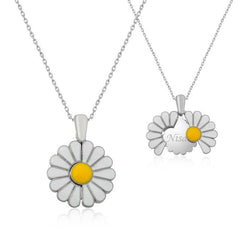 Silver Personalized Daisy Necklace