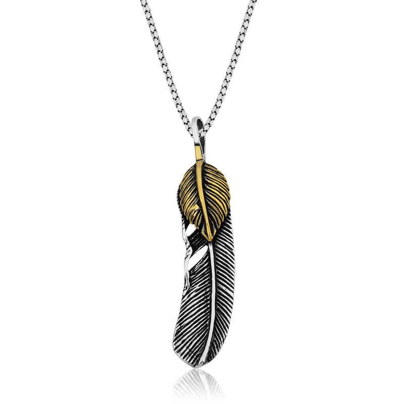 Silver Bird Feather Necklace