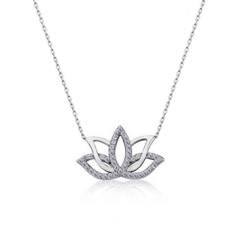 Silver Lotus Flower Necklace