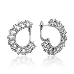 Silver Marquise Stone Women's Earrings