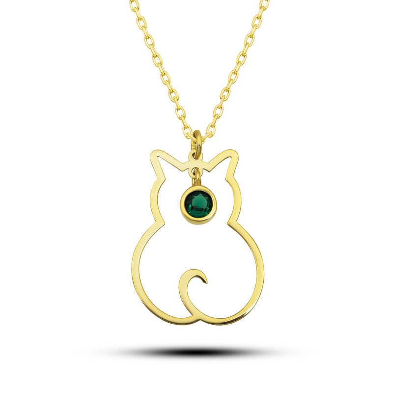 Silver May Birthstone Catwoman Necklace