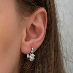 Silver Mengecli Drop Cut Earrings