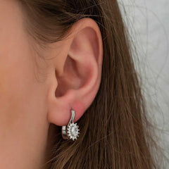 Silver Mengecli Oval Cut Earrings