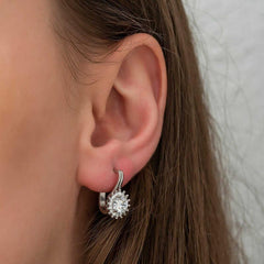 Silver Round Cut Earrings