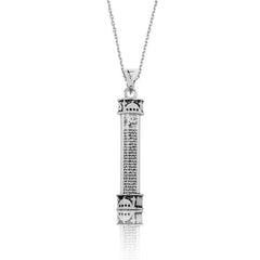 Silver Minaret Cevşen Prayer Necklace