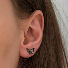 Silver Mix Butterfly Earrings