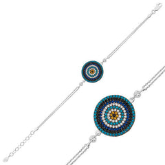 Bracelet femme en argent contre le mauvais œil