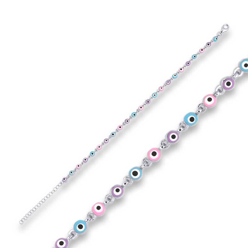 Silver Evil Eye Beaded Bracelet