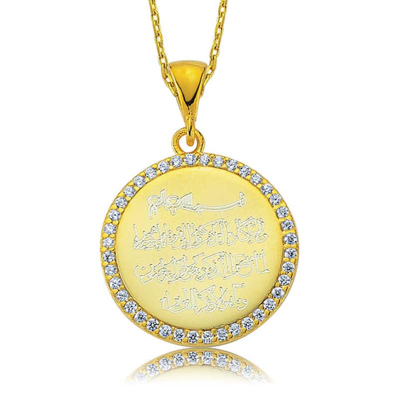 Silver Stone Evil Eye Prayer Women's Necklace