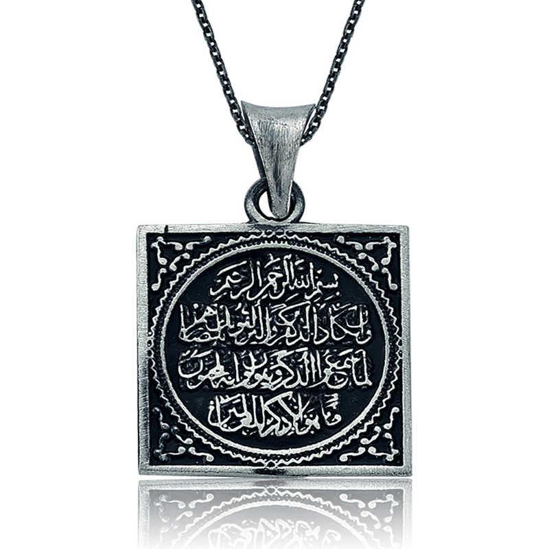 Silver Evil Eye Prayer Women's Necklace 