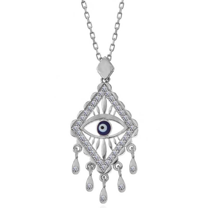 Silver Evil Eye Women's Necklace
