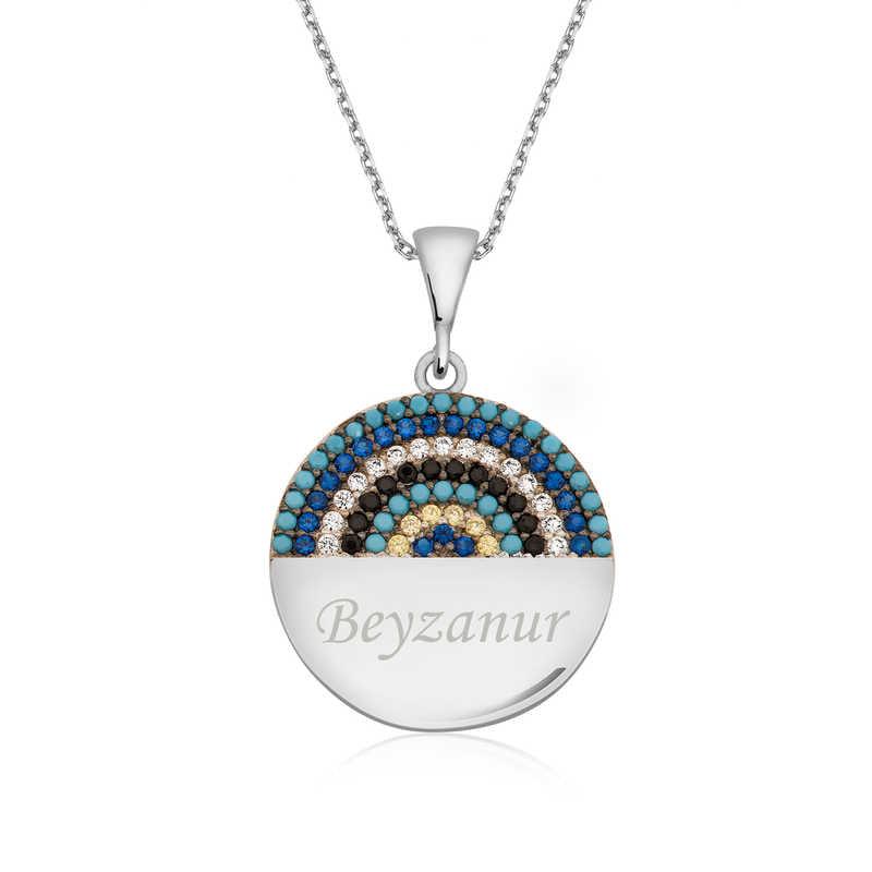 Silver Blue Stone Named Women's Necklace