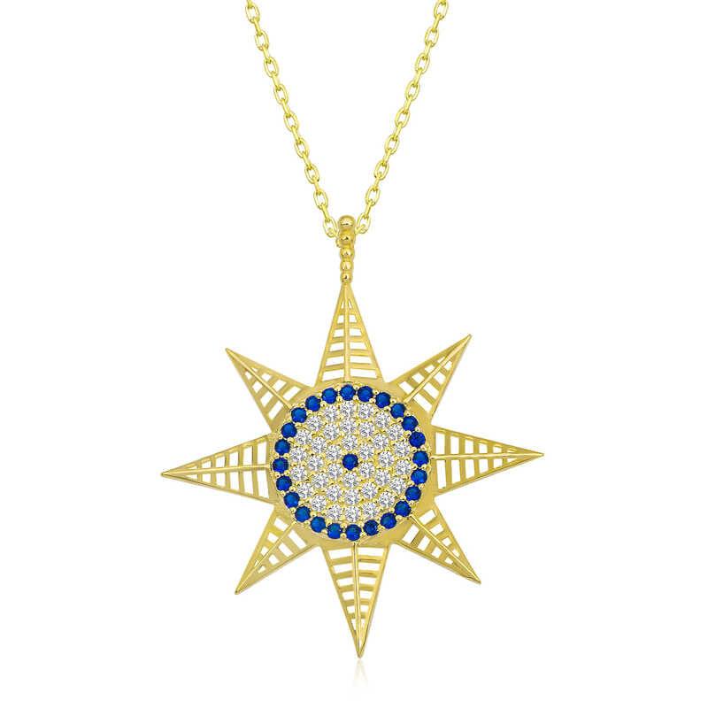 Silver Gold Evil Eye Polar Star Women's Necklace
