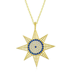 Silver Gold Evil Eye Polar Star Women's Necklace
