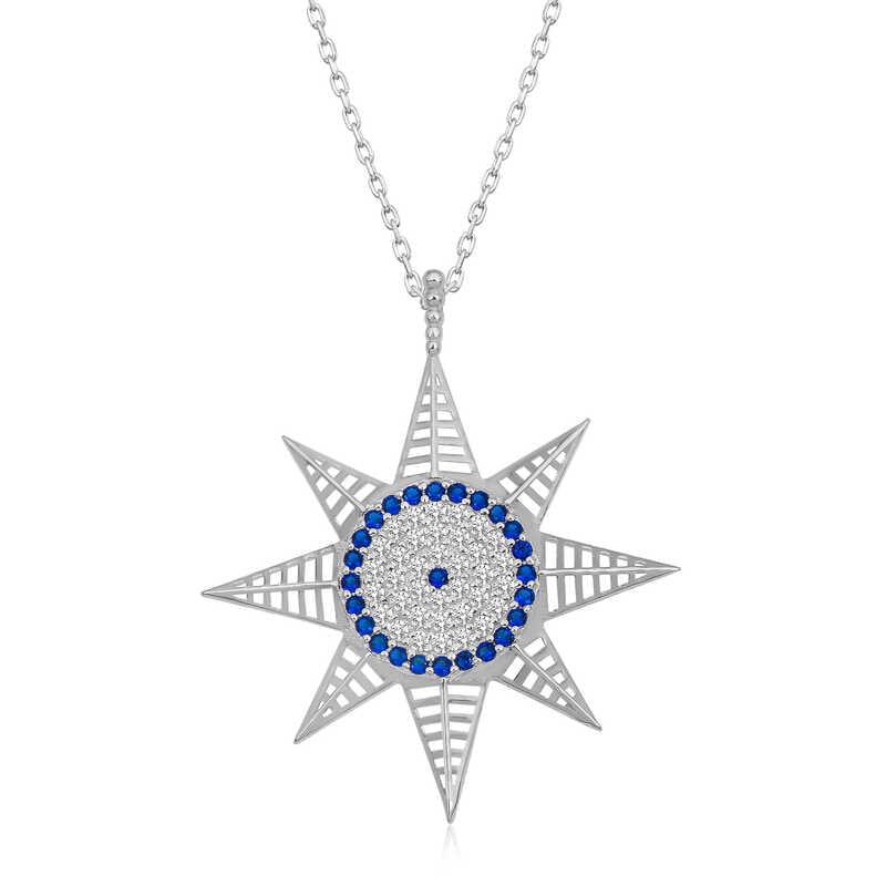 Silver Evil Eye Polar Star Women's Necklace