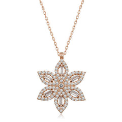 Silver Rose Narcissus Flower Women's Necklace