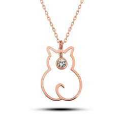 Silver April Birthstone Catwoman Necklace