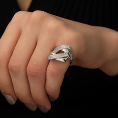 Silver Knitted Model Fantasy Ring