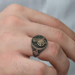 Silver Ottoman Tughra Men's Ring