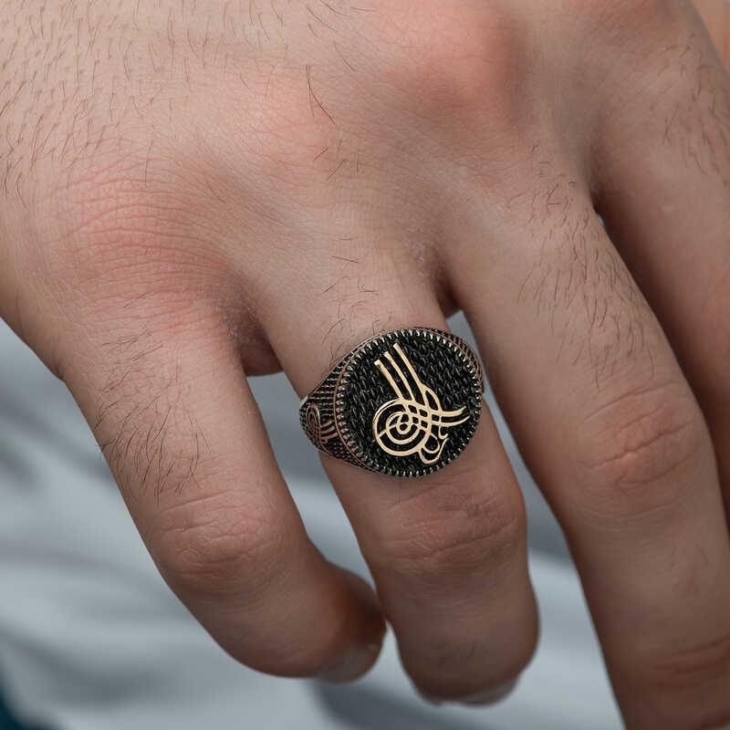 Silver Ottoman Tughra Men's Ring