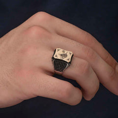 Bague pour homme en argent ottoman Tughra 