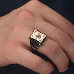 Bague pour homme en argent ottoman Tughra 