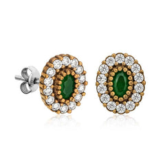 Silver Authentic Oval Studded Women's Earrings
