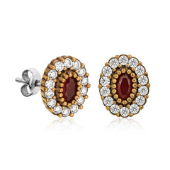 Silver Authentic Oval Studded Women's Earrings