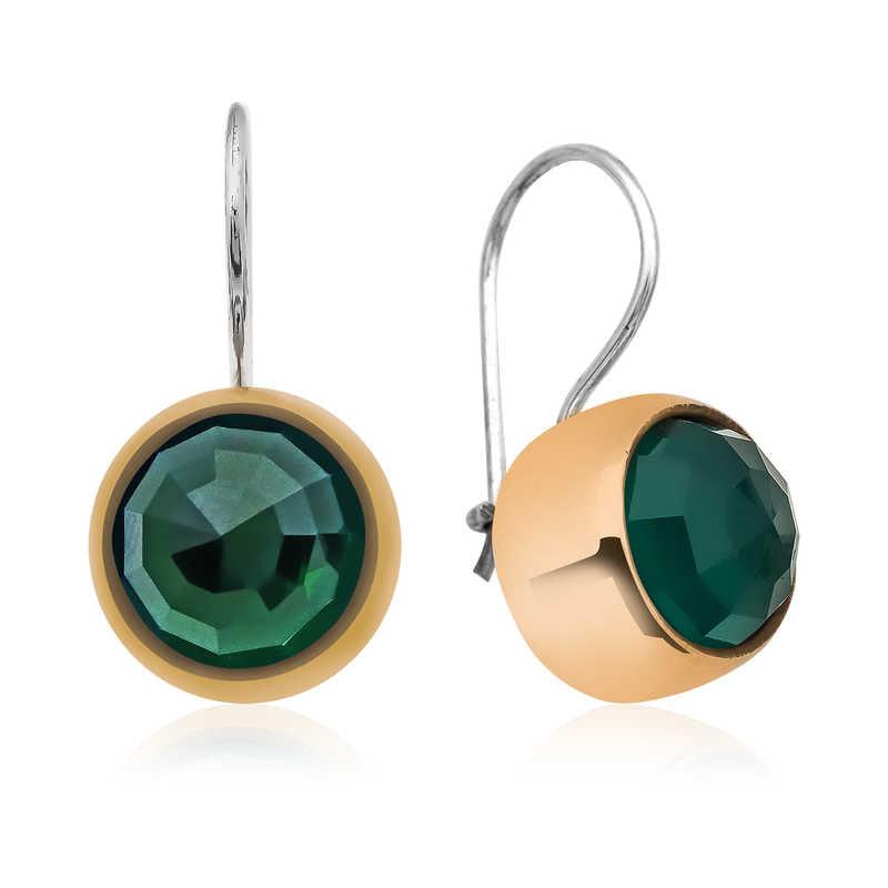 Silver Authentic Emerald Earrings