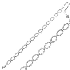 Bracelet femme en argent avec pierre ovale