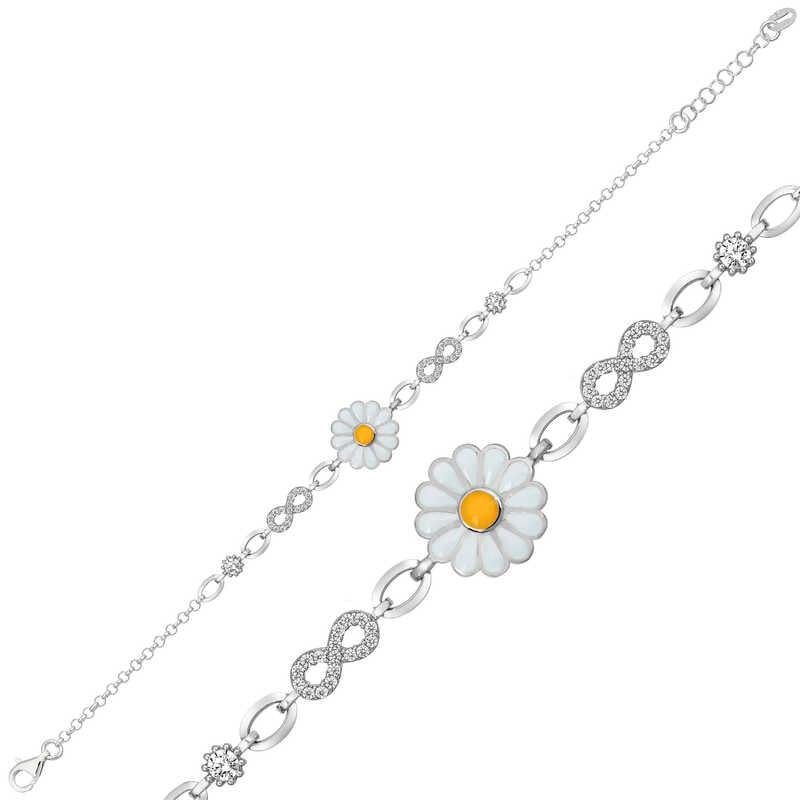 Bracelet femme marguerite en argent