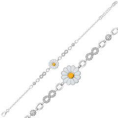 Bracelet femme marguerite en argent