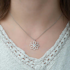 Silver Flower Women's Necklace