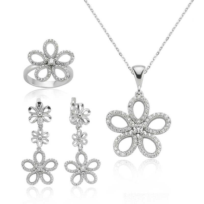 Silver Daisy Ladies Set