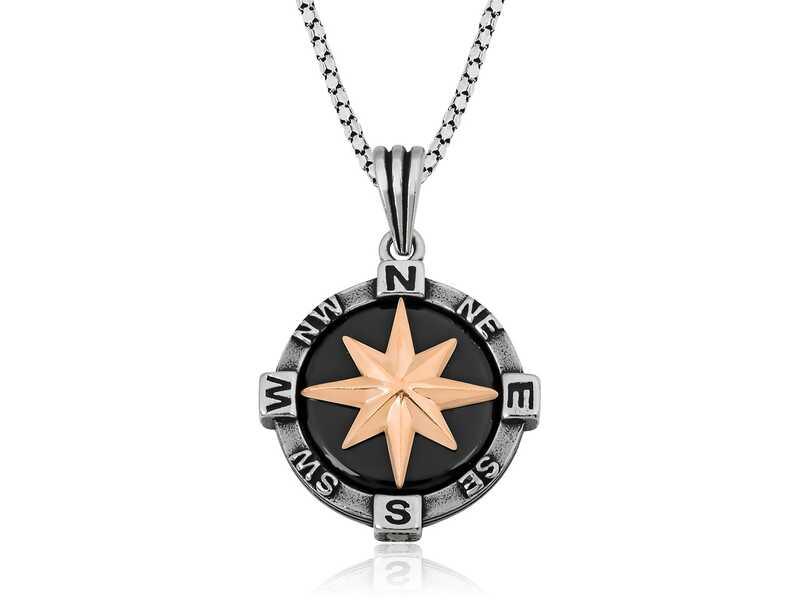 Silver Compass Necklace