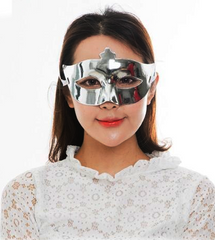 NessiWorld Silver Color Costume Party Extra Shiny Ball Mask 15x10 cm