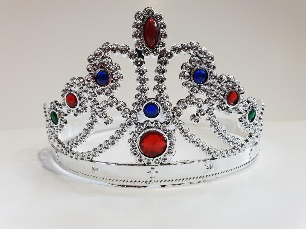 NessiWorld SilverColorPlasticPrincessCrownQueenCrown60cm