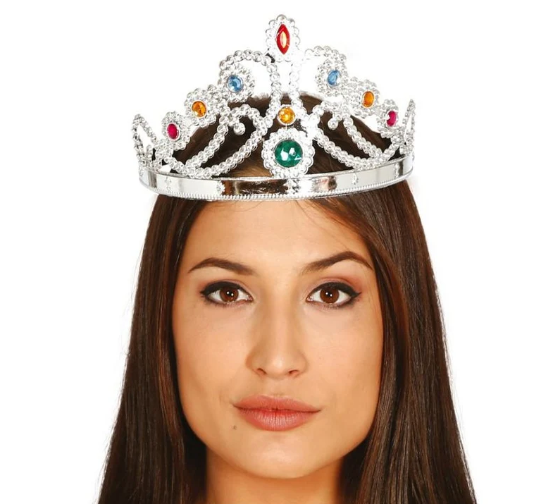 NessiWorld SilverColorPlasticPrincessCrownQueenCrown60cm