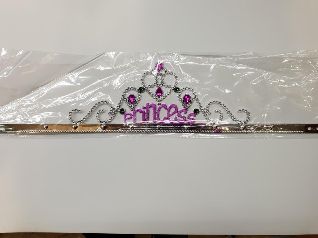 Silver Color Princess Written Party Crown 60 cm