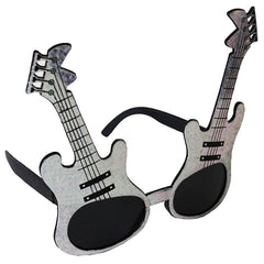 Verres de fête Nessiworld couleur argent en forme de guitare rock'n'roll 15 x 15 cm
