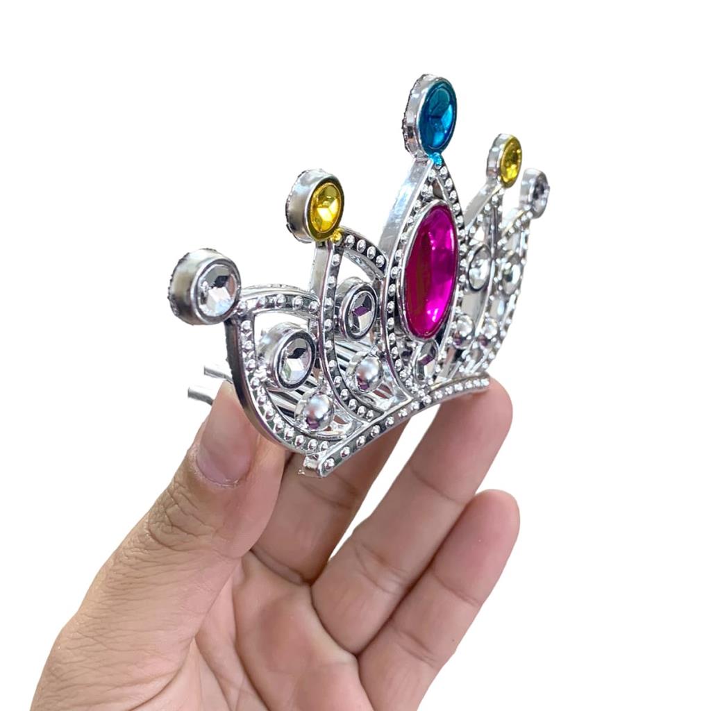 Nessiworld Silver Color Comb Model Princess Queen Crown No 2 12x7 cm