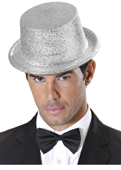NessiWorld Silver Color Long Plastic Glitter Party Hat