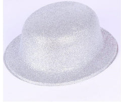NessiWorld Silver Color Round Glitter Plastic Party Hat