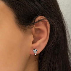 Silver Color Flower Women's Earrings